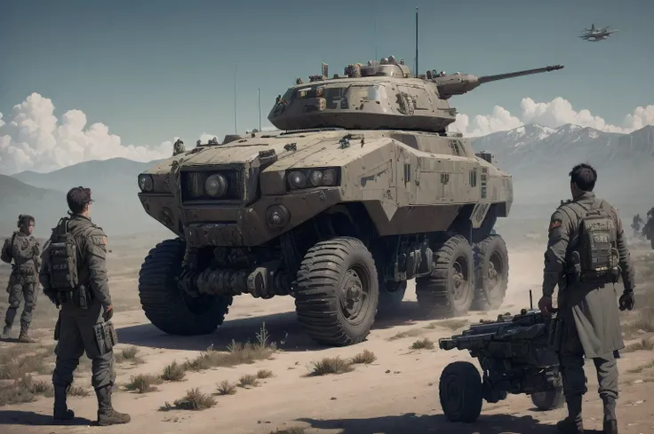 various variants of armored personnel carriers, double pistols, symmetry, Correct proportions, A lot of small details, turret radar, Ultra detail, Super photo quality, fantastic straight pistol, heavy machine guns, hinged armored screens, Imperial fortress...