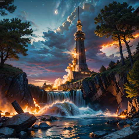 galaxie couleurgalaxy étoiles spacieux nébuleuse étoilé_ciel coucher de soleil coloré lever du soleil panoramique soleil, la lune, optique, fantaisiste,Il faisait sombre,assaut,sûr,dans une vue panoramique,Photos prises à partir de jeux vidéo dans les gran...