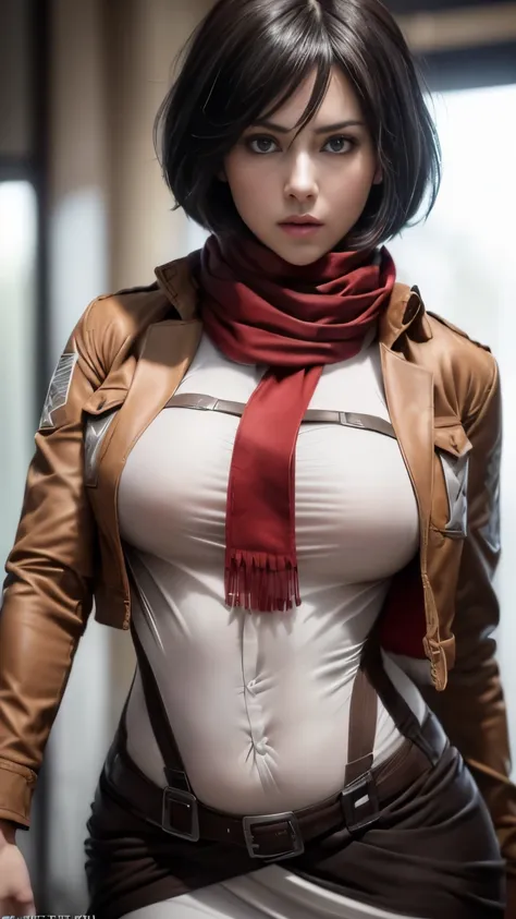 mikasa, sexy, attack on titan, aot character, mikasa character, ((mikasa cosplay)), ((a very cute caucasian girl cosplaying mika...