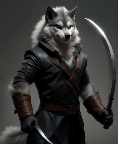 deathwolf, holding sickle weapons,break,