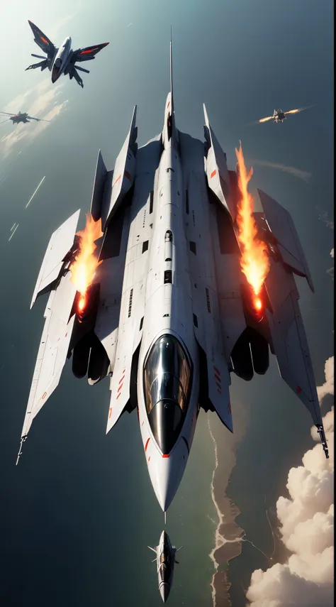 a close up of a small sleek fighter spaceship flying through space, valkyrie fighter jet, sleek interceptor profile, fighter drone, inside future fighter, 5th gen fighter, it has 2 thrusters in the back shooting flames out of them, reaver drone, duck theme...