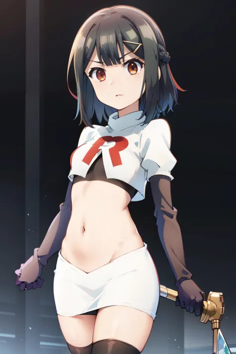 masterpiece, best quality, (colorful),(delicate eyes and face), volumetric light, ray tracing, extremely detailed CG unity 8k wallpaper, miyu edelfelt, magicalgirluniform, 1girl, solo, breasts, looking at viewer, twintails, small breasts, magical girl, x h...