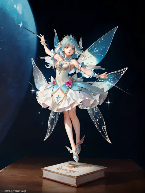 There is a woman wearing a white dress and blue wings, Stunning fairy 3d render, Beautiful adult fairy, beautiful fairy, beautiful fairy, fairy tale core, Astral Fairy, beautiful fairys, Fairies dance, fae teenage girl, Beautiful adult book fairy, Beautifu...