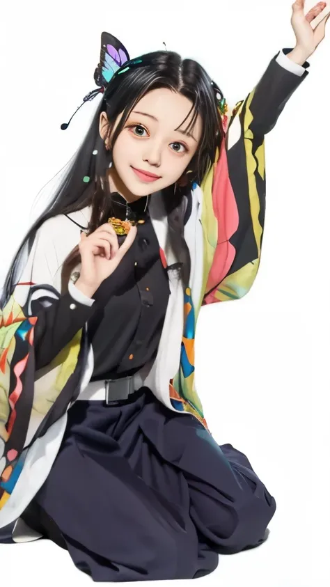 anime girl with long black hair and a butterfly tail, nezuko, nezuko-chan, by Jin Homura, mitsumayo, ehime, hanayamata, kotegawa yui, hinata hyuga, maya fey from ace attorney, anime moe artstyle, kaguya ōtsutsuki, insect trainer girl, marin kitagawa fanart...