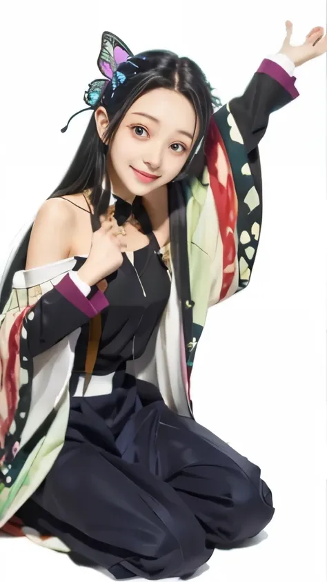 anime girl with long black hair and a butterfly tail, nezuko, nezuko-chan, by Jin Homura, mitsumayo, ehime, hanayamata, kotegawa yui, hinata hyuga, maya fey from ace attorney, anime moe artstyle, kaguya ōtsutsuki, insect trainer girl, marin kitagawa fanart...