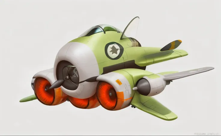 Sci-fi cartoon airplane