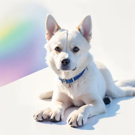 a dog in watercolor art, colorful splahes, white background, intricate, detailed --ar 2:3 --uplight --q 2