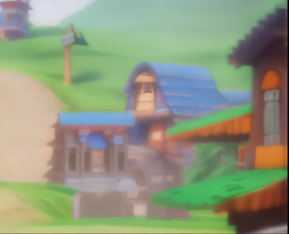 meadows and houses， high quality, 4K, super actual, actual, Super details，Ultra HD quality