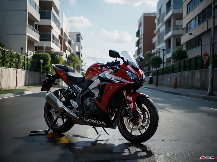 Honda cbr 650 with the man 3d model