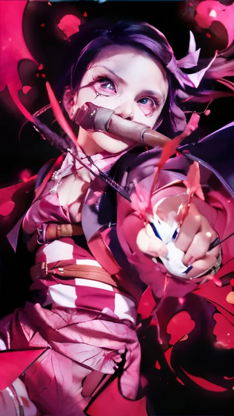 a close up of a cartoon character holding a pink object, shalltear bloodfallen, demon slayer artstyle, shalltear from overlord, demon slayer, mirai nikki, kimetsu no yaiba, demon slayer rui fanart, gapmoe yandere, gapmoe yandere grimdark, portrait of ninja...