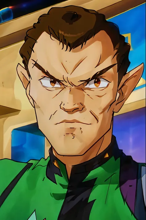 1 male romulan pointy eyebrows pointy ears forehead ridge 