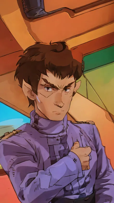 1 male romulan pointy eyebrows pointy ears forehead ridge 