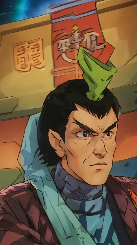 1 male romulan pointy eyebrows pointy ears forehead ridge