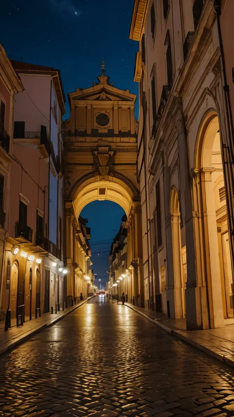 noite na cidade de roma na italia, coliseu, lua cheia, melhor fotografia, obra prima, 8k