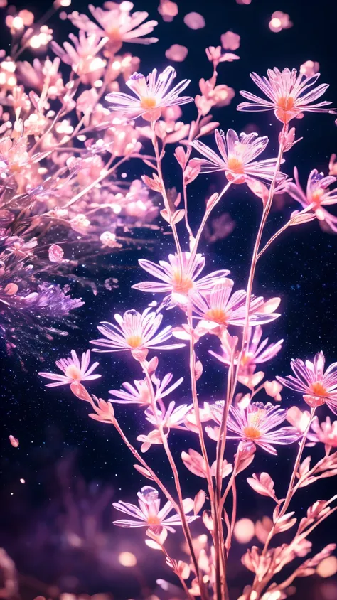 crystal spring blossom,
fantasy, galaxy, transparent, 
shimmering, sparkling, splendid, colorful, 
magical photography, dramatic lighting, photo realism, ultra-detailed, 4k, Depth of field, High-resolution