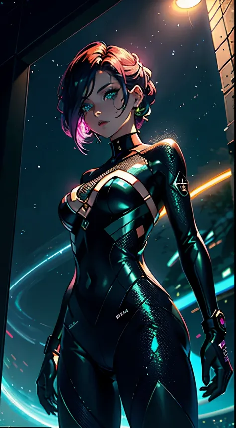 1Garota, Sozinho, Garota, roupa futurista, neon shooter, very beautiful Ciberpunk atiradora, Ciberpunk atiradora, estilo atirador de elite, Ciberpunk victo ngai style, Ciberpunk neon style, ciberpunk, Ciberpunk neon, tecnomante, personagem de videogame, sy...