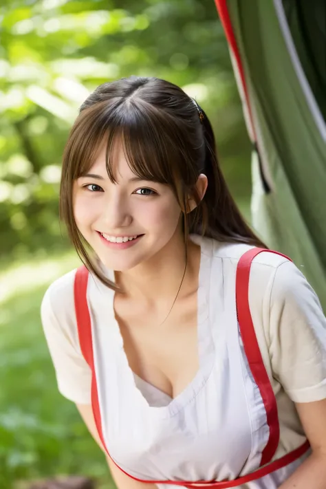 Close-up of a 17 year old woman、
big breasts、white skin、

Smiling Japan model、
young gravure idol、
young cute gravure idol、
リアルなyoung gravure idol、
realistic gravure idol、
young gravure idol、
sophisticated gravure idol、
((naked apron))、camping alone