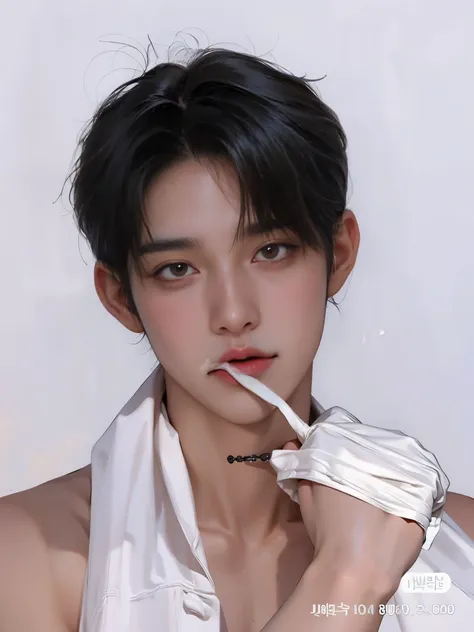 hay un hombre con una toalla enrollada alrededor del cuello, cai xukun, jinyoung shin, yanjun chengt, handsome japanese demon bo...