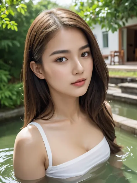 seaart

one thai woman has a very beautiful face and a prominent nose. eyes suitable for the face beautiful red lips, wearing a ...