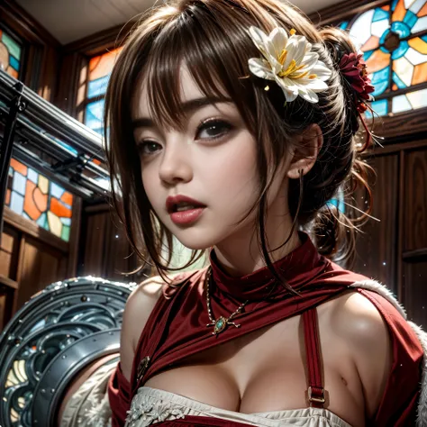 (NSFW:-0.98) . White and Red, (Dazzling colorful light pours down and reflects:1.2), (Physically-based 3D Rendering with incredible detailed Textures), Award-winning Masterpiece of professional Analogue photograpy, Hasselblad Open aperture, (((Realistic an...