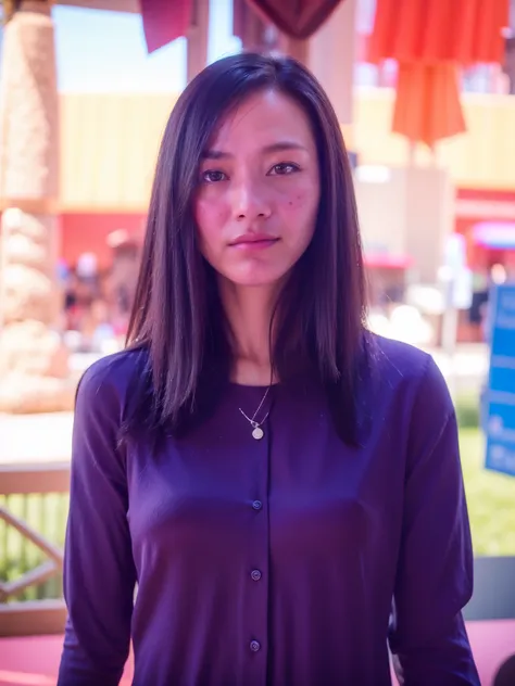 arafed woman with long black hair and a purple shirt, wideangle portrait, a young asian woman, wide - angle portrait, color portrait, wenfei ye, young asian woman, female with long black hair, postprocessed), with long hair, xintong chen, asian girl with l...