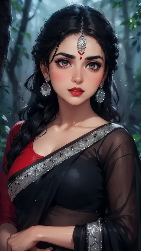 high quality, 8K Ultra HD, paintings with a Victoria Frances-like atmosphere, (holding Deepak), Detailed illustration of a fantastic beautiful woman, (beautiful face), (mature woman), perfect face, perfect eyes, perfect nose, perfect lips, paintings with a...