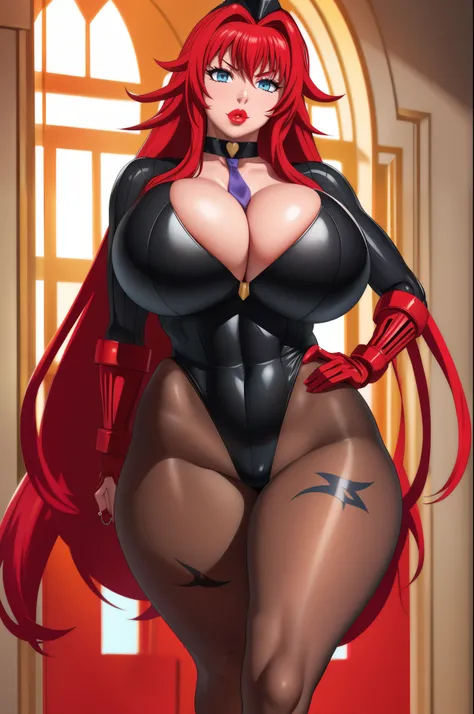 Rias gremory, Highschool DxD, choker, ((dollsuit)), ((pantyhose)), ,(((bimbo))), breast tattoo, looking at viewer, smile, furrowed brow, platform heels 
Red_hair,Very_long_hair,blue_EYES,Bangs,  
1 girl, Beautiful long legs,Beautiful body,Beautiful Nose,Be...