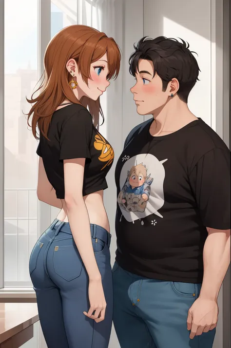 (masterpiece, best quality, high quality), professional artwork, well drawn, intricate details,(((a big boy and a girl looking a...