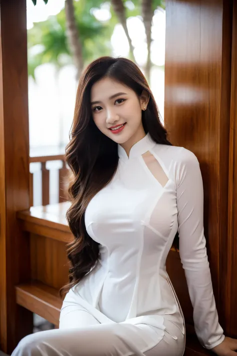 vietnam beautiful girl wear aodai, ao dai costume, vietnamese, tet holiday in vietnam, 4k, masterpiece,, stunning beautiful idol...