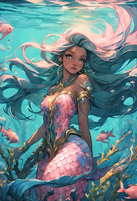 high details, best quality, 16k, [ultra detailed], masterpiece, best quality, (extremely detailed), full body, ultra wide shot, RAW, photorealistic, fantasy art, dnd art, rpg art, realistic art, an ultra wide picture of a mermaid (1.5 intricate details, Ma...