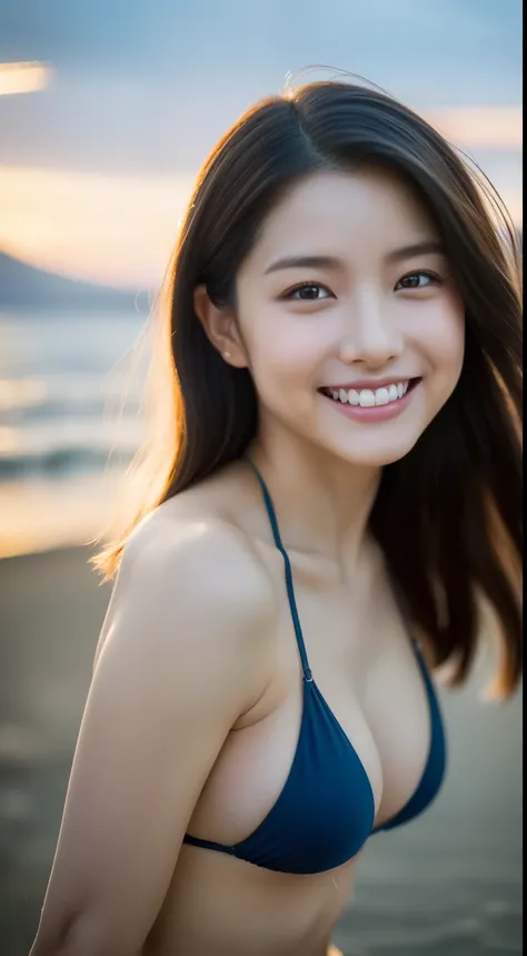 8K, (Surrealistic: 1.35), (realistic: 1.4), 1 beautiful korean girl, smile, One, light makeup, masterpiece, excellent quality, high quality, One, No panties, No bra, Latin, puberty, (((super micro bikini)))、 ((perfect body)), ((best image quality)), ((time...