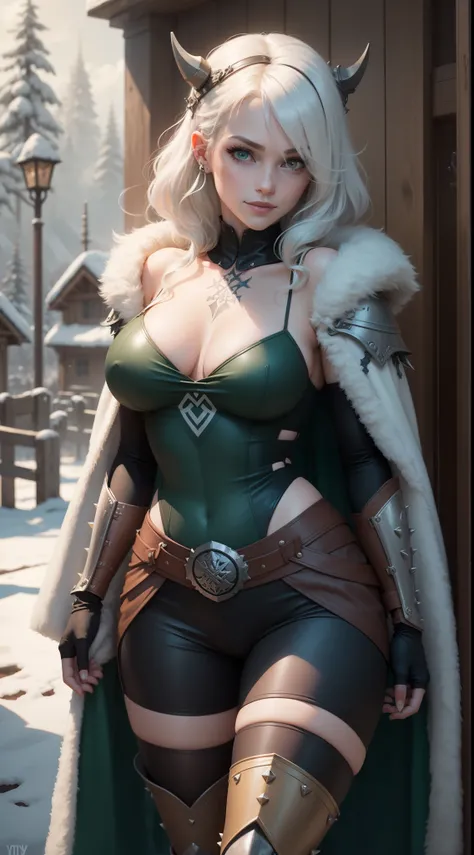 gwen tennyson,yorha 2b,tracer,yshtola rhul, lord of the rings,warcraft,close up,winter forest,viking village,rune tattoos,fur and royal green plugsuit,winter viking linen shirt,royal green viking cape,spiked viking armor,viking linen pants,short viking hai...