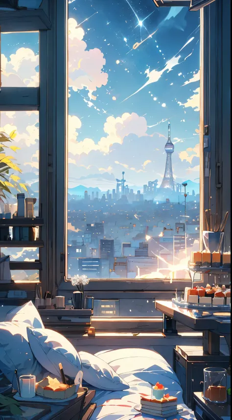 (masterpiece:1.2), best quality,pixiv,cozy animation scenes,
scenery, cityscape, city, skyscraper, building, window, cloud, sky,...