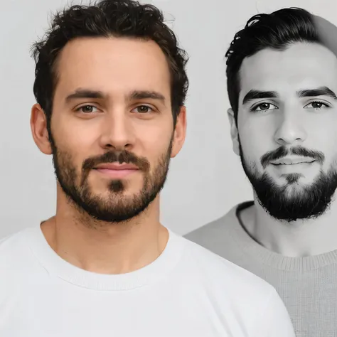 a close up of a man with a beard and a sweater, miguel iglesias, claudio bravo, christian dimitrov, headshot profile picture, with a small beard, portrait of danny gonzalez, without beard and mustache, romain jouandeau, headshot portrait, andreas achenbac,...