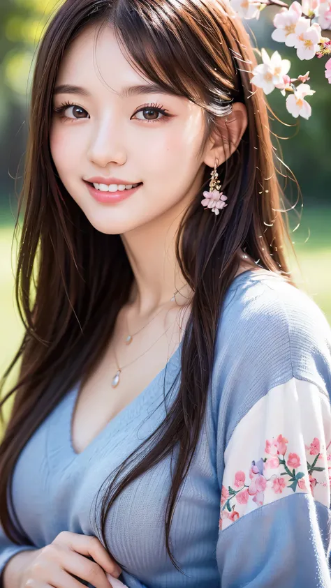 (1young girl), cute face, kawaii, Brown hair, instagram beautiful girl photos, great smiles, (Best Quality:1.3), (Ultra-detailed), (extremely detailed CG unified 8k wallpaper), Highly detailed, High-definition raw color photos, Professional Photography, ch...