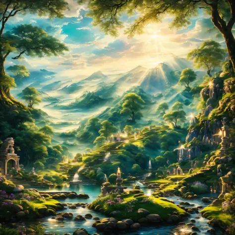 (best quality,4k,8k,highres,masterpiece:1.2),ultra-detailed,(realistic,photorealistic,photo-realistic:1.37),angels,ethereal light,breathtaking landscapes,celestial beings,radiant wings,peaceful serenity,divine music,harmony,golden halo,heavenly choir,heave...