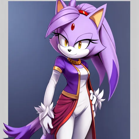 Blaze the Cat with her hair down