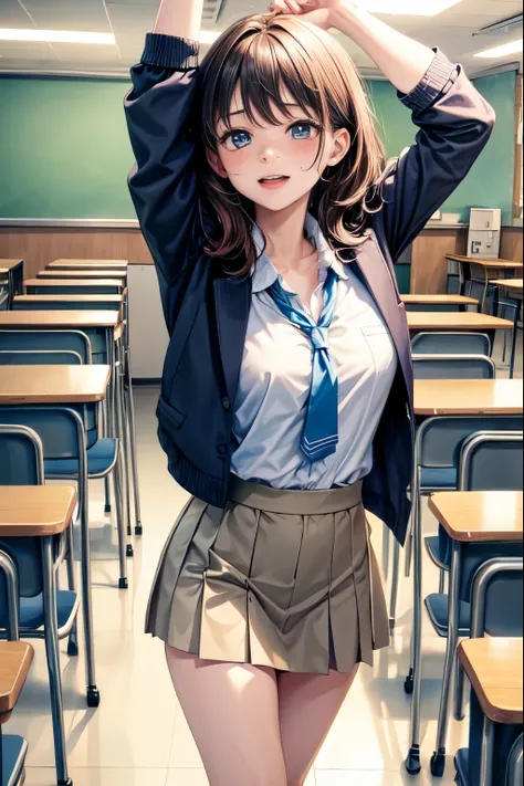 A TikTok screenshot-like image capturing an emotional scene of a high school girl dancing in a classroom.