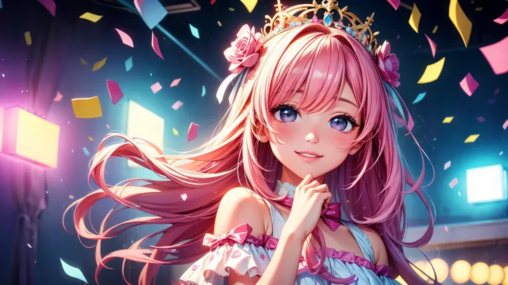 (highest quality、4k、8k、High resolution、masterpiece: 1.2)、Super detailed、(real、photorealistic、photorealistic: 1.37)、girl covered in confetti、full body portrait:1.9、confetti explosion、happy celebration scene、fun atmosphere、beautiful detailed eyes and face、br...