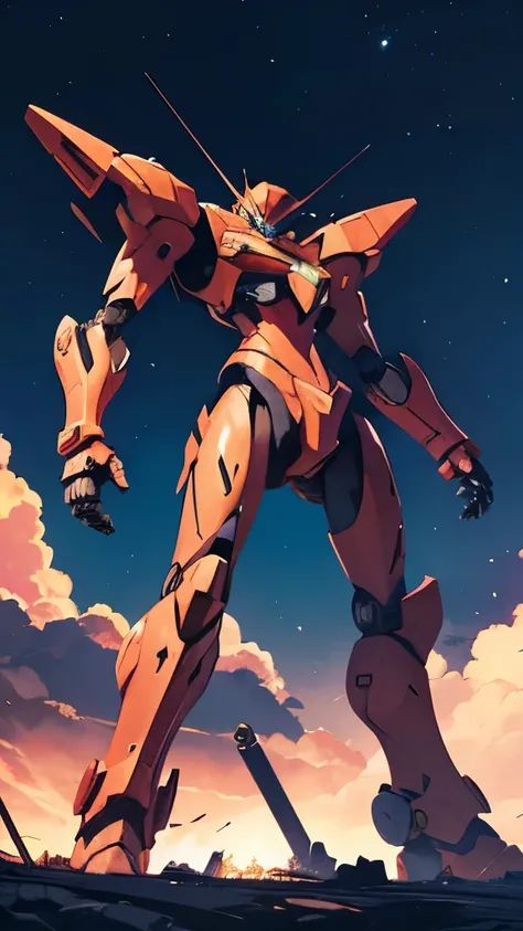 super large robot like Evangelion animation, controlled by humans, war situation, humans control it, 4k, masterpiece