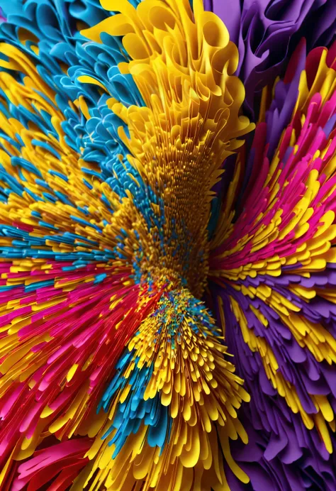 colorful shredded paper is like a butterfly, a golden cave, spin wildly in the vortex,