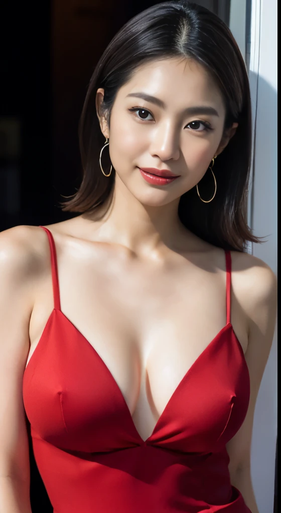 A mature Korean mom named Jinju, at the age of 45, still maintains a slim figure with her breast. (Hyper-realistic, Ultra detailed: 1.4)
She wear a gorgeous red dress and fine make up, to go fine dining , earring,
(Best quality, 8k, masterpiece: 1.3)
Sharp...