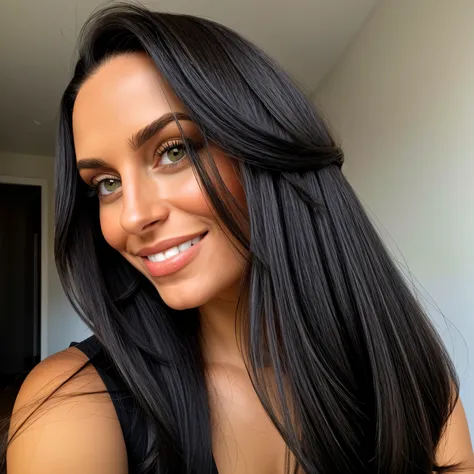 duas mulheres lindas e sorridentes, com longos cabelos negros, uma ao lado da outra, longos cabelos  negros, cabelo negro longo e luxuoso, cabelo glamouroso, cabelos longos atraentes, long shiny ethereal hair, long ondulado, cabelo elegante, cabelo negro l...