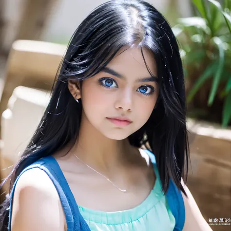 indian girl with blue eyes and black hair