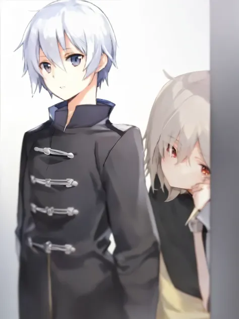 A man with white hair and a black jacket, Kaoru Nagisa, Hajime Yatate, male anime characters, White short hair girl, young anime man, Sarsura, No profile picture, ( ( ( Yo Yoshinari ) ) ), Yo Yoshinari, Zin Ai, anime characters, Avatar picture, Guangjiangl...