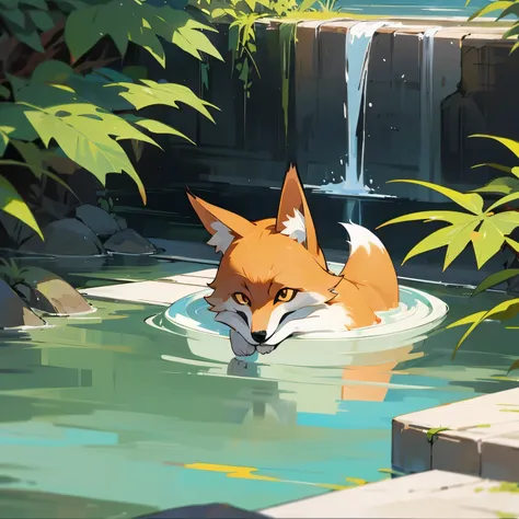 Fox takes a bath