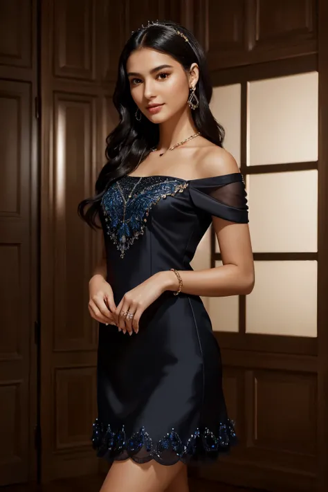 (best quality: 1.2), ultra-detailed, (realistic: 1.3), photorealistic: 1.37

An everyday young woman with silken black hair cascades down her shoulders, shimmering in the light with a mesmerizing brilliance. Her captivating eyes, a spellbinding sapphire hu...