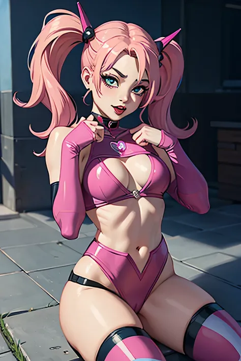 harley quinn as the pink power ranger lewd