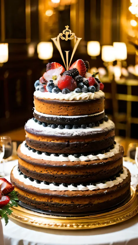 4k, extraordinary multi-layered cake, elegant intricate decoration details