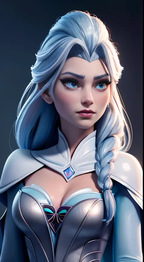 (elsa frozen-rose quartz SU mezclando modelos .) Highly detailed CG unity 8k wallpaper, style shot, complex, high detail, dramatic, highest quality movie still image, very detailed, masterpiece, best quality, character design, Elsa, Elsa from Frozen,Diaman...